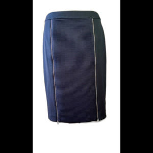 EUC Nordstrom Halogen Exposed Zipper Black Ponte Pencil Skirt 4